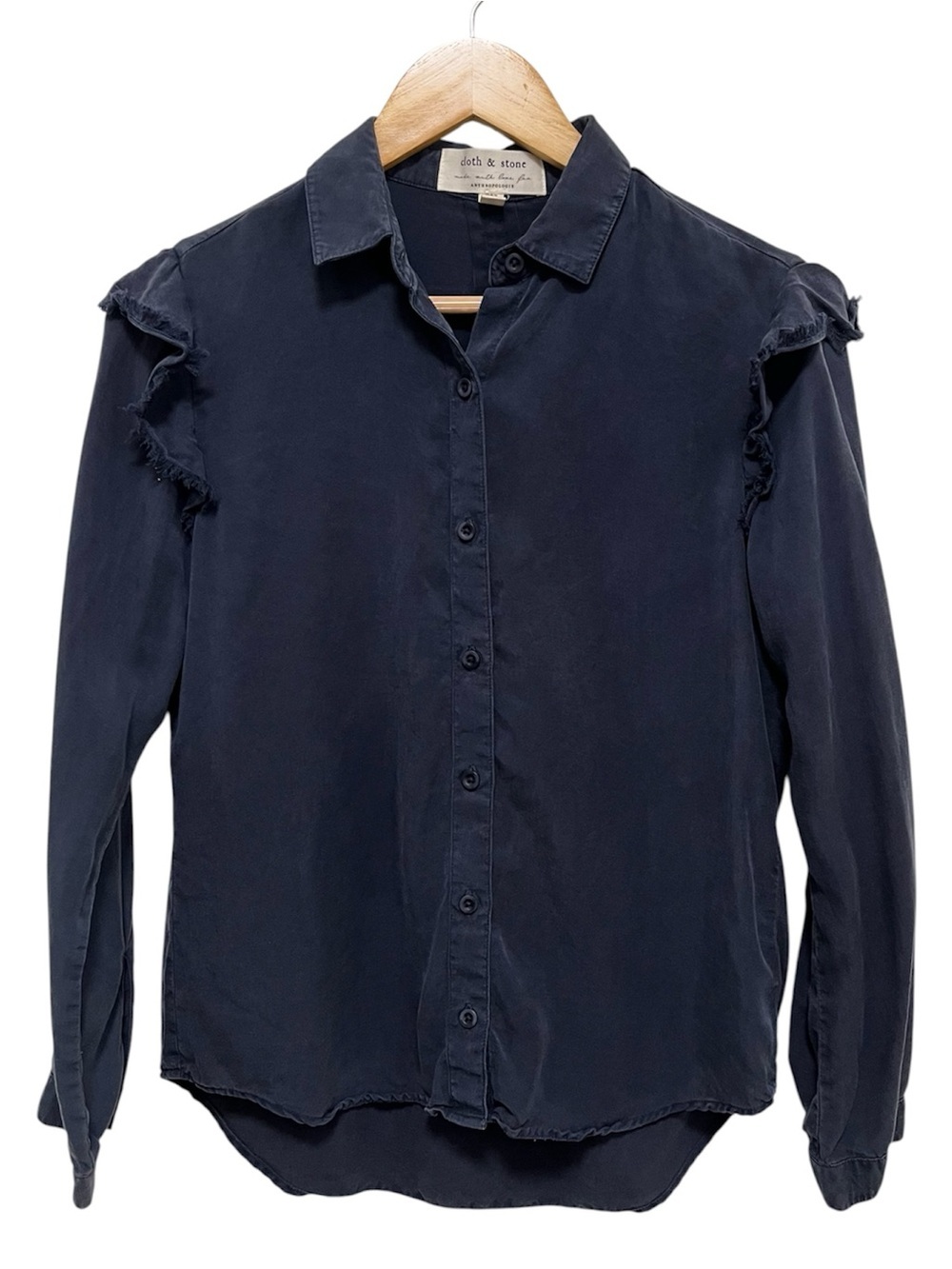 Anthropologie Cloth & Stone Navy Button-down blouse Size XS